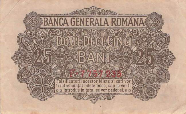 Rumänien 25 Bani ro.472a 1917